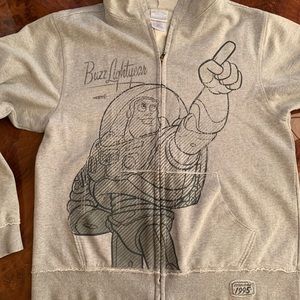 Disney’s Buzz Lightyear grey zipped hoodie Large